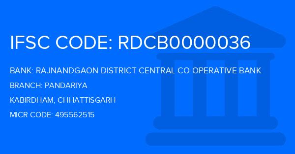 Rajnandgaon District Central Co Operative Bank Pandariya Branch IFSC Code