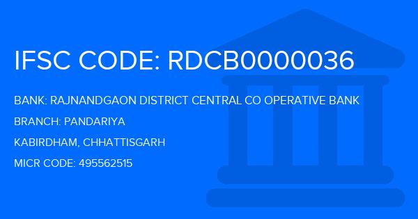 Rajnandgaon District Central Co Operative Bank Pandariya Branch IFSC Code