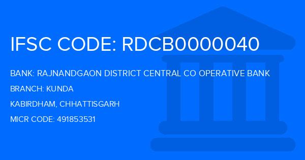 Rajnandgaon District Central Co Operative Bank Kunda Branch IFSC Code