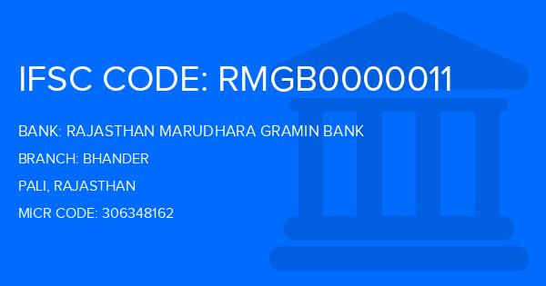 Rajasthan Marudhara Gramin Bank (RMGB) Bhander Branch IFSC Code