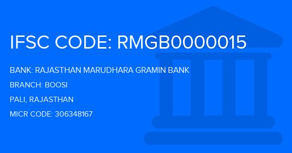 Rajasthan Marudhara Gramin Bank (RMGB) Boosi Branch IFSC Code