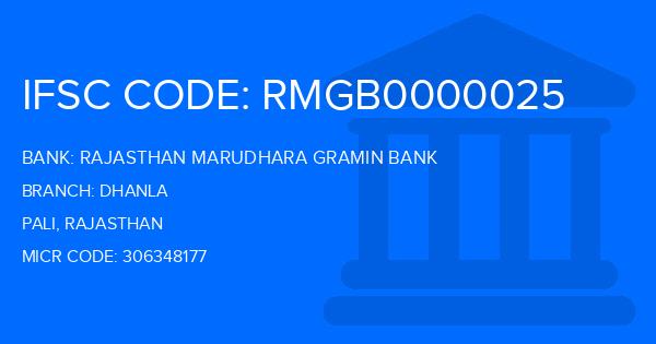 Rajasthan Marudhara Gramin Bank (RMGB) Dhanla Branch IFSC Code