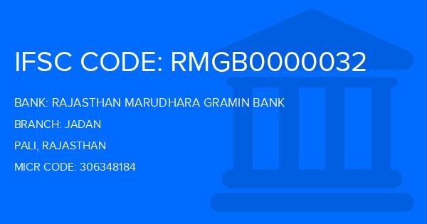 Rajasthan Marudhara Gramin Bank (RMGB) Jadan Branch IFSC Code