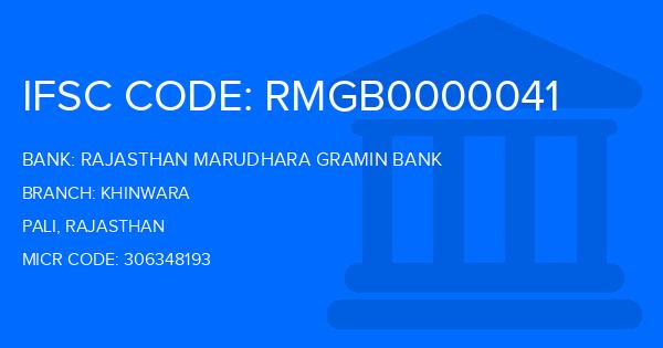 Rajasthan Marudhara Gramin Bank (RMGB) Khinwara Branch IFSC Code