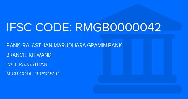 Rajasthan Marudhara Gramin Bank (RMGB) Khiwandi Branch IFSC Code