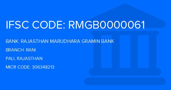 Rajasthan Marudhara Gramin Bank (RMGB) Rani Branch IFSC Code
