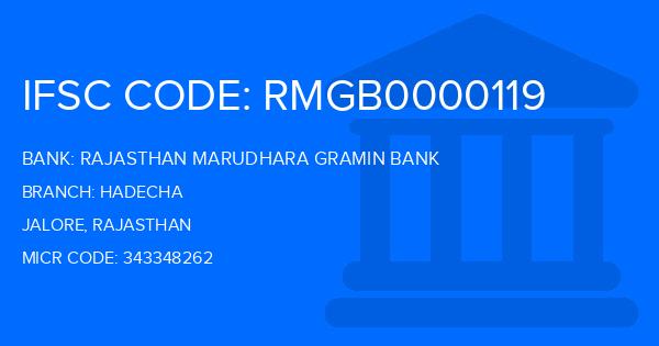Rajasthan Marudhara Gramin Bank (RMGB) Hadecha Branch IFSC Code
