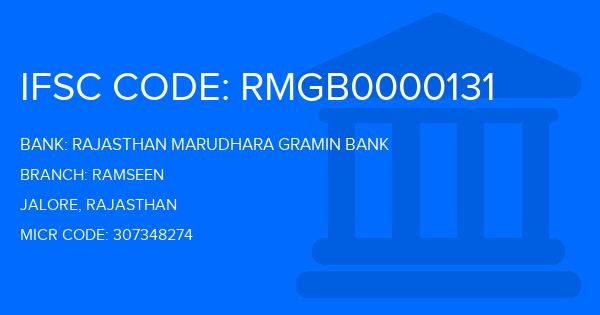 Rajasthan Marudhara Gramin Bank (RMGB) Ramseen Branch IFSC Code