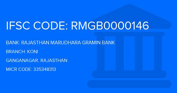 Rajasthan Marudhara Gramin Bank (RMGB) Koni Branch IFSC Code