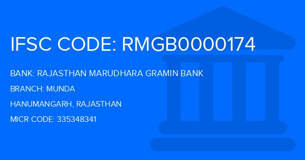 Rajasthan Marudhara Gramin Bank (RMGB) Munda Branch IFSC Code