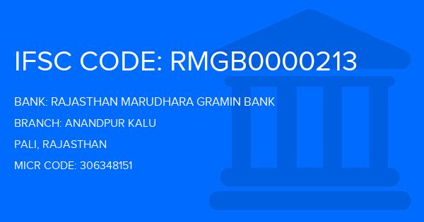 Rajasthan Marudhara Gramin Bank (RMGB) Anandpur Kalu Branch IFSC Code