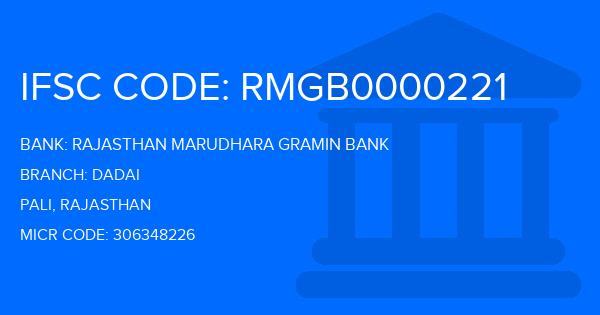 Rajasthan Marudhara Gramin Bank (RMGB) Dadai Branch IFSC Code