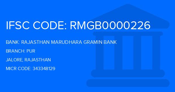 Rajasthan Marudhara Gramin Bank (RMGB) Pur Branch IFSC Code