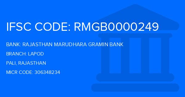 Rajasthan Marudhara Gramin Bank (RMGB) Lapod Branch IFSC Code