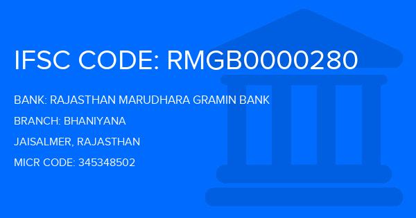 Rajasthan Marudhara Gramin Bank (RMGB) Bhaniyana Branch IFSC Code