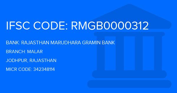 Rajasthan Marudhara Gramin Bank (RMGB) Malar Branch IFSC Code