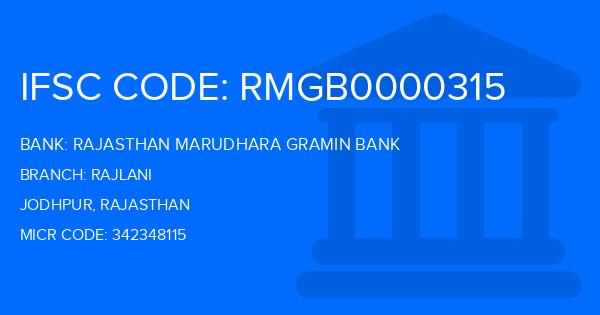 Rajasthan Marudhara Gramin Bank (RMGB) Rajlani Branch IFSC Code