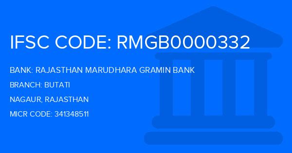 Rajasthan Marudhara Gramin Bank (RMGB) Butati Branch IFSC Code