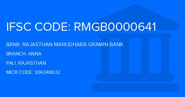 Rajasthan Marudhara Gramin Bank (RMGB) Anna Branch IFSC Code