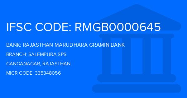 Rajasthan Marudhara Gramin Bank (RMGB) Salempura Sps Branch IFSC Code