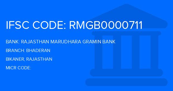 Rajasthan Marudhara Gramin Bank (RMGB) Bhaderan Branch IFSC Code