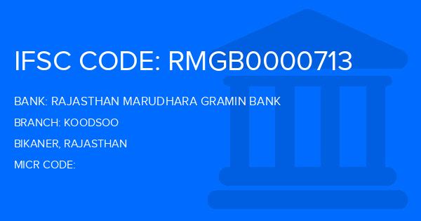 Rajasthan Marudhara Gramin Bank (RMGB) Koodsoo Branch IFSC Code