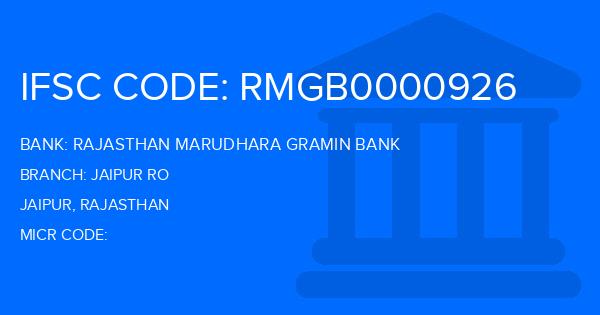 Rajasthan Marudhara Gramin Bank (RMGB) Jaipur Ro Branch IFSC Code