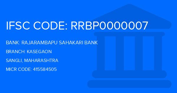 Rajarambapu Sahakari Bank Kasegaon Branch IFSC Code