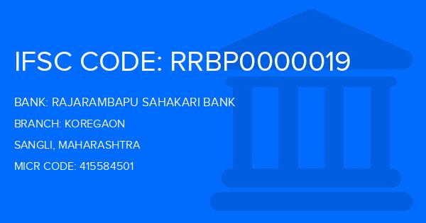 Rajarambapu Sahakari Bank Koregaon Branch IFSC Code