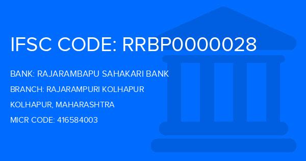 Rajarambapu Sahakari Bank Rajarampuri Kolhapur Branch IFSC Code
