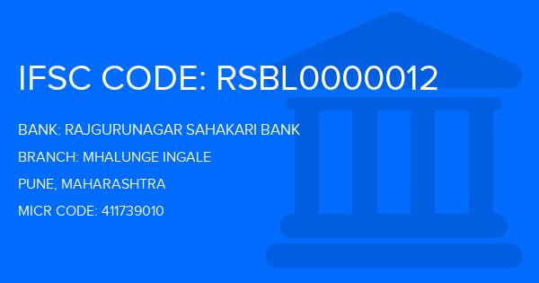 Rajgurunagar Sahakari Bank Mhalunge Ingale Branch IFSC Code