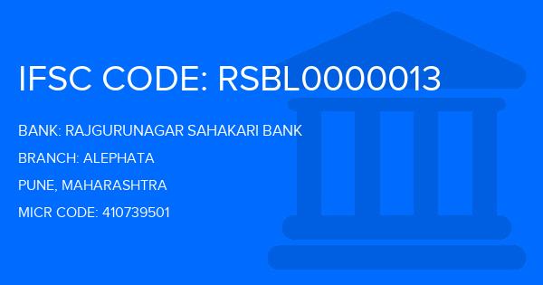 Rajgurunagar Sahakari Bank Alephata Branch IFSC Code