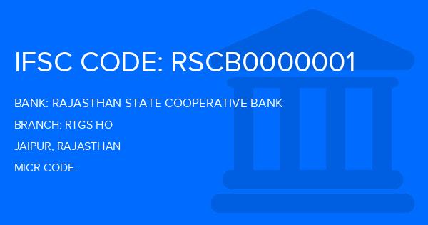 Rajasthan State Cooperative Bank Rtgs Ho Branch IFSC Code