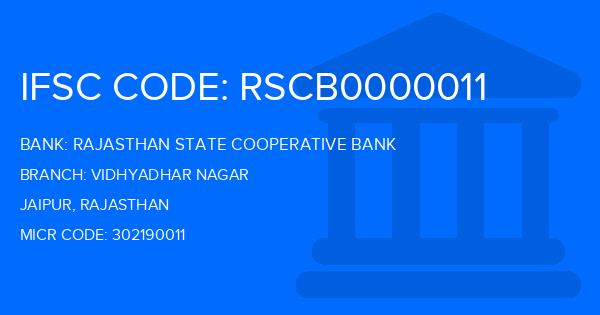 Rajasthan State Cooperative Bank Vidhyadhar Nagar Branch IFSC Code