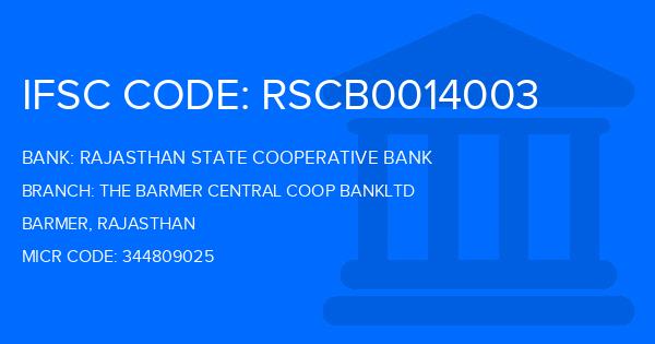 Rajasthan State Cooperative Bank The Barmer Central Coop Bankltd Branch IFSC Code
