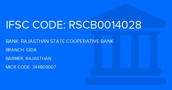 Rajasthan State Cooperative Bank Gida Branch IFSC Code