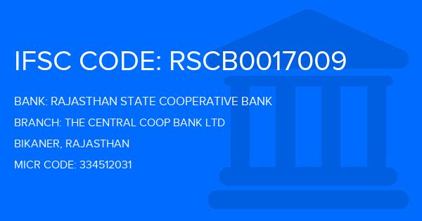 Rajasthan State Cooperative Bank The Central Coop Bank Ltd Branch IFSC Code