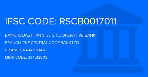 Rajasthan State Cooperative Bank The Central Coop Bank Ltd Branch IFSC Code