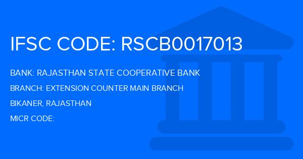 Rajasthan State Cooperative Bank Extension Counter Main Branch