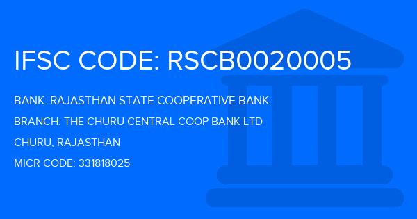 Rajasthan State Cooperative Bank The Churu Central Coop Bank Ltd Branch IFSC Code