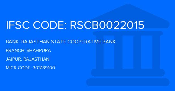 Rajasthan State Cooperative Bank Shahpura Branch IFSC Code