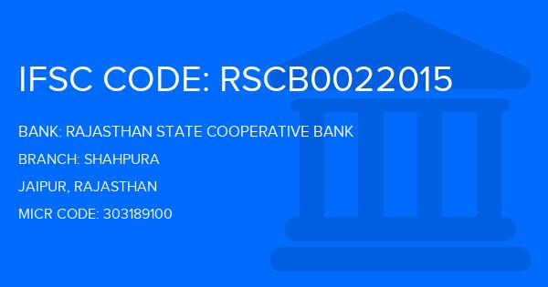 Rajasthan State Cooperative Bank Shahpura Branch IFSC Code