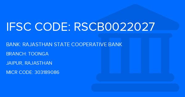 Rajasthan State Cooperative Bank Toonga Branch IFSC Code