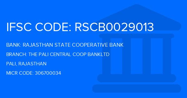 Rajasthan State Cooperative Bank The Pali Central Coop Bankltd Branch IFSC Code