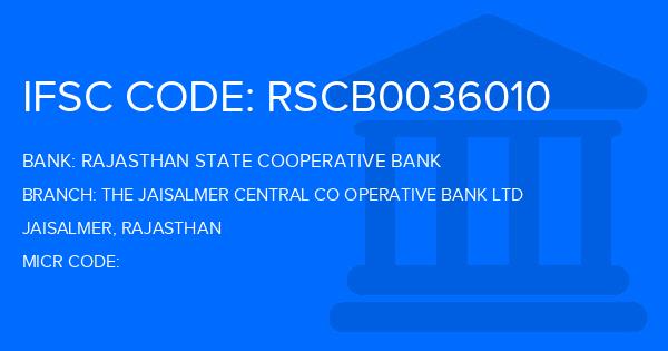 Rajasthan State Cooperative Bank The Jaisalmer Central Co Operative Bank Ltd Branch IFSC Code