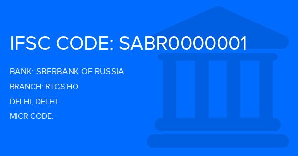 Sberbank Of Russia Rtgs Ho Branch IFSC Code