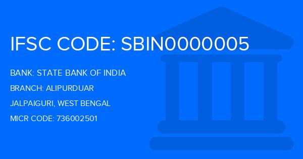 State Bank Of India (SBI) Alipurduar Branch IFSC Code