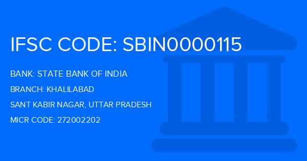 State Bank Of India (SBI) Khalilabad Branch IFSC Code