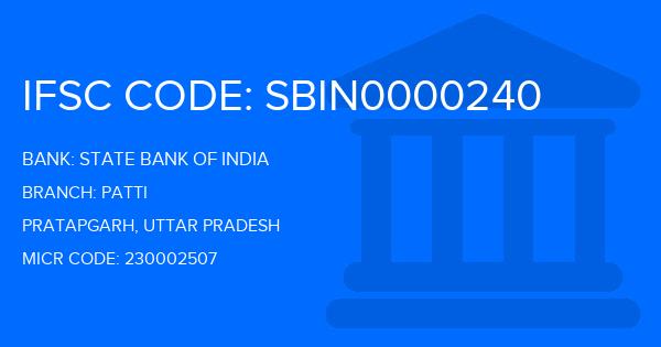 State Bank Of India (SBI) Patti Branch IFSC Code