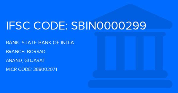 State Bank Of India (SBI) Borsad Branch IFSC Code